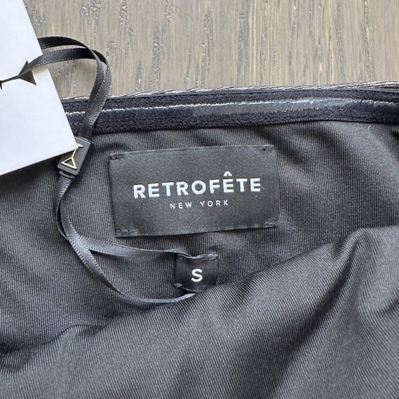 Retrofete KENNA Gunmetal Silver Metallic Lame Maxi Dress Strapless Cut Out NWT - Picture 8 of 14